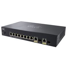 SG250-10P Cisco Small Business SG250-10P 10-Ports 8 x 10/100/1000 (PoE+) + 2 x combo Gigabit SFP Layer 2 Managed Network Switch