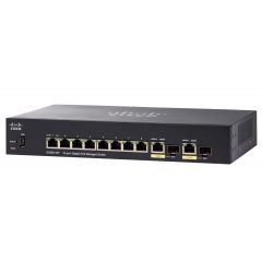 SG350-10P Cisco Small Business SG350-10P 10-Ports 8 x 10/100/1000 (PoE+) + 2 x combo Gigabit SFP Layer 3 Managed Network Switch